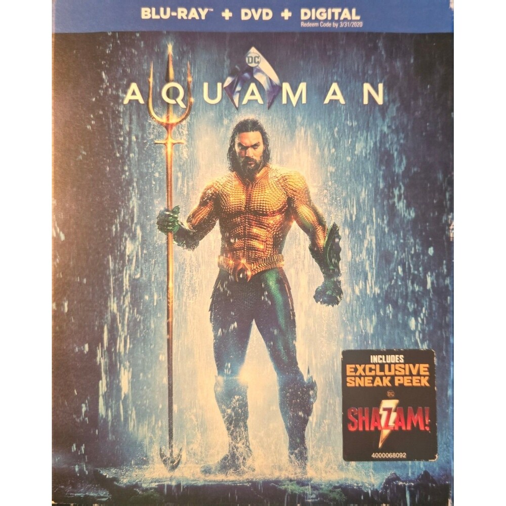 Aquaman Blu-ray + DVD + Digital Code 2018 Jason Momoa Action Movie New Sealed
